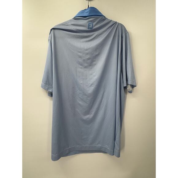 FootJoy Polo Mens XL Blue White Checkered Athletic Golf Short Sleeve Stretch - Picture 6 of 7
